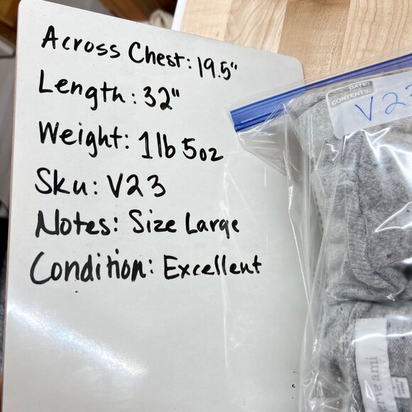 Verve Ami Striped Open Front Cardigan Gray Light Gray Size Large - Picture 12 of 13